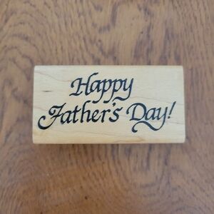 Happy Father's Day Wooden Rubber Stamp
